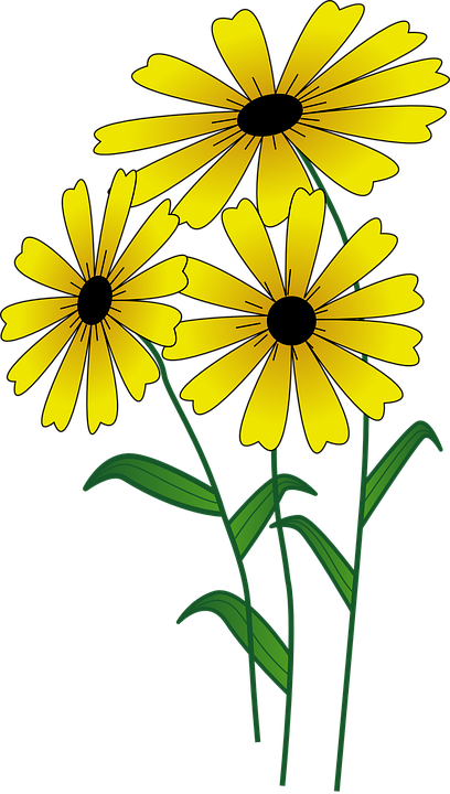 Yellow Flower Clipart 3, - Mother's Day Daisies Tile Coaster (408x720)