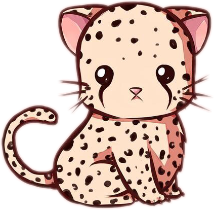 Cute Jaguar Cute Kawaii Jaguarfreetoedit - Kawaii Animal Drawings (423x414)
