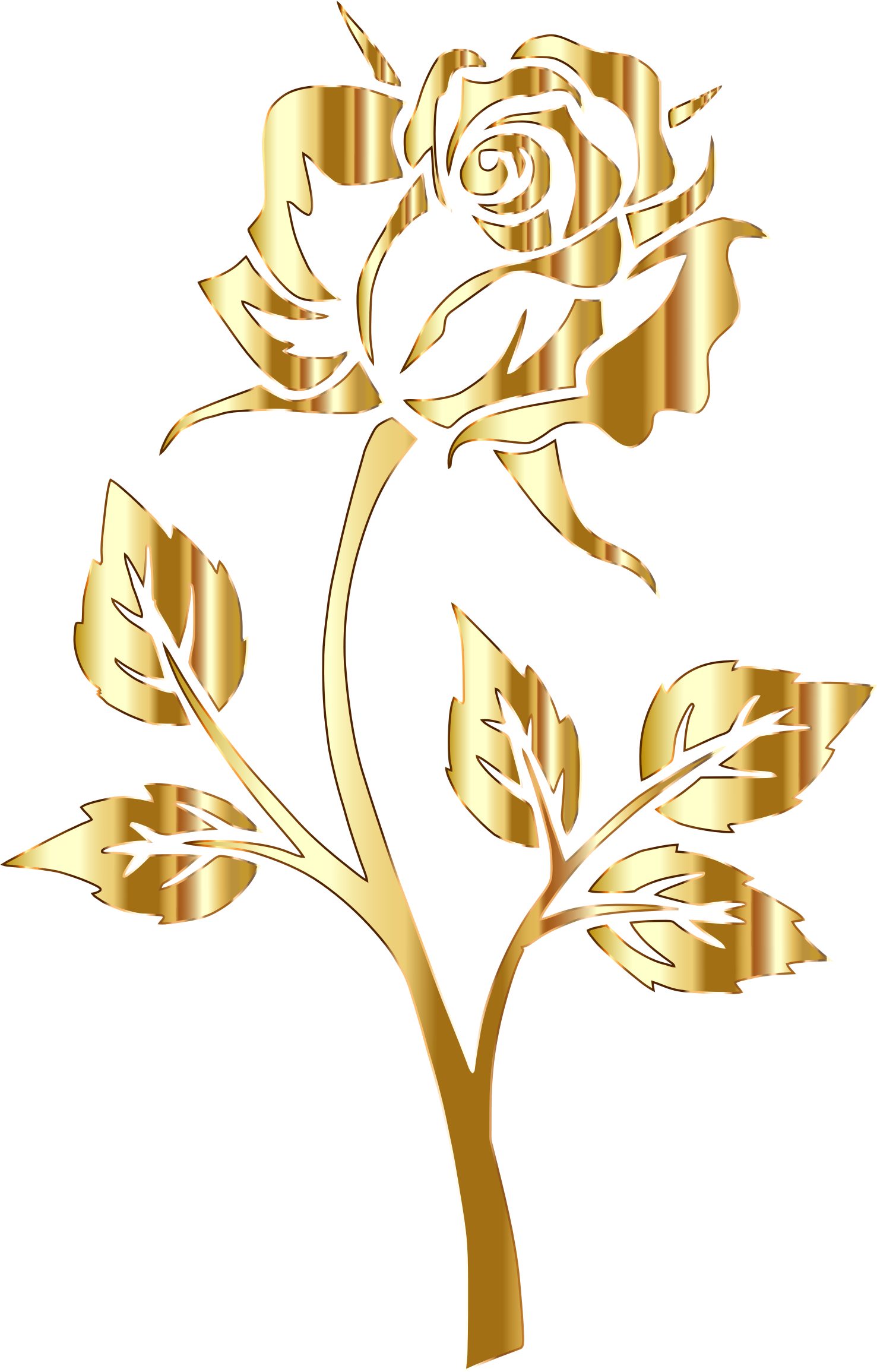 Clipart - - Rose Gold Rose Png (1477x2310)