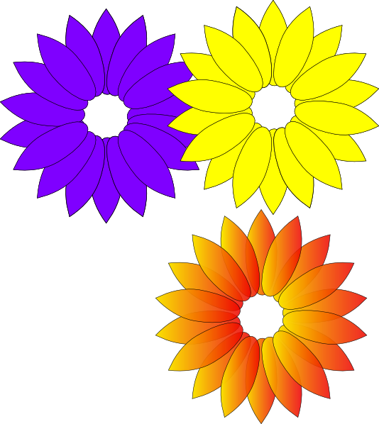 Purple Yellow Flowers Clip Art At Clker - Aker Bp (534x598)