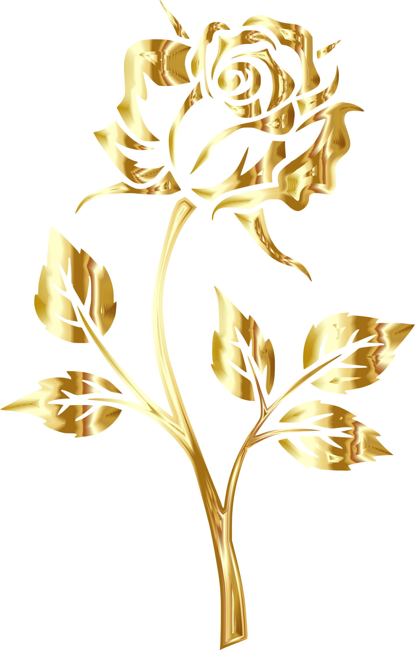 Clipart - - Golden Rose Png (1428x2234)
