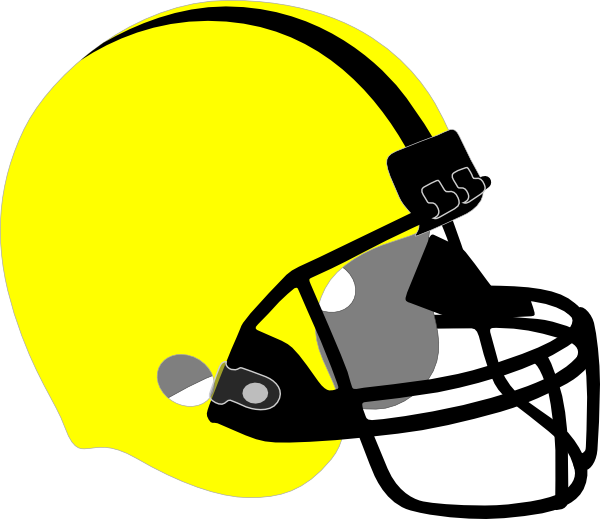 Yellow Football Helmet Clip Art - Helmet And Football Drawing (600x519)