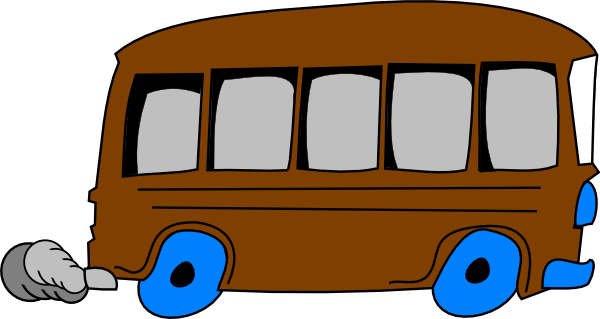 Brown School Bus Clip Art - Bus Stop Toy Shop (600x319)