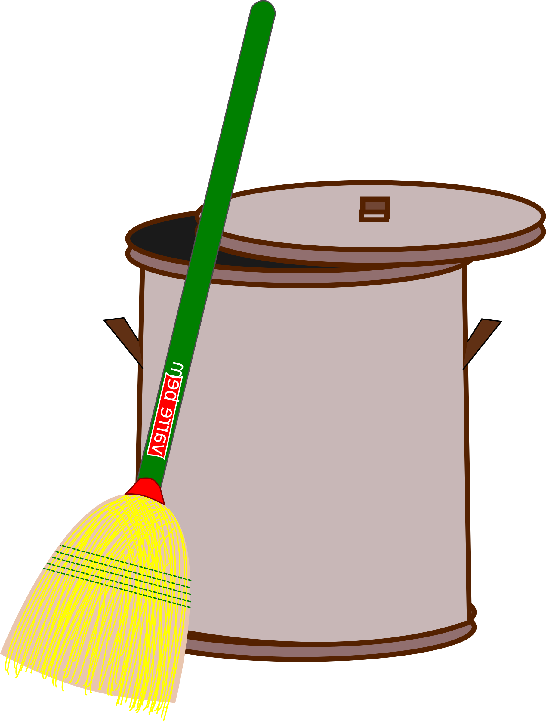 Bin, Broom, Clean, Cleaning, Dustbin, Garbage Can - Broom And Trash Can (1815x2400)