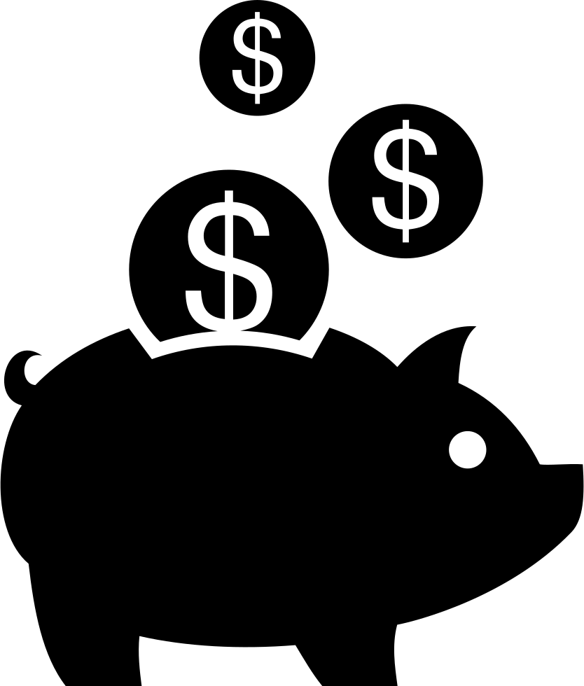 Piggy Bank With Dollar Coins Comments - Piggy Bank Icon Png (834x980)