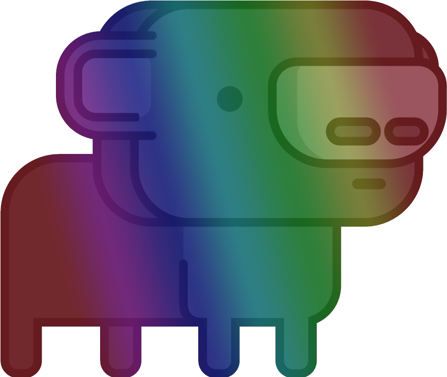 Hunt The Wumpus Clip Art - Rainbow Wumpus (1091x768)