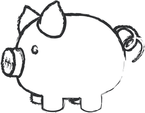 Monochrome Blurred Silhouette Of Piggy Bank - Vector Graphics (550x550)
