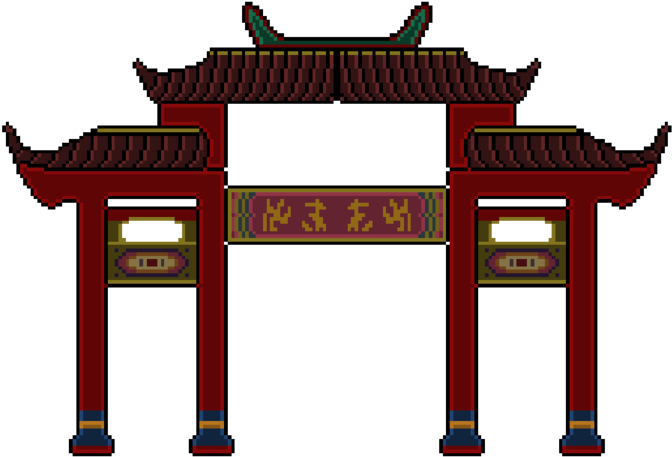 Pixel Art By Pixeywolf - Chinese Temple Clipart Png (1024x576)