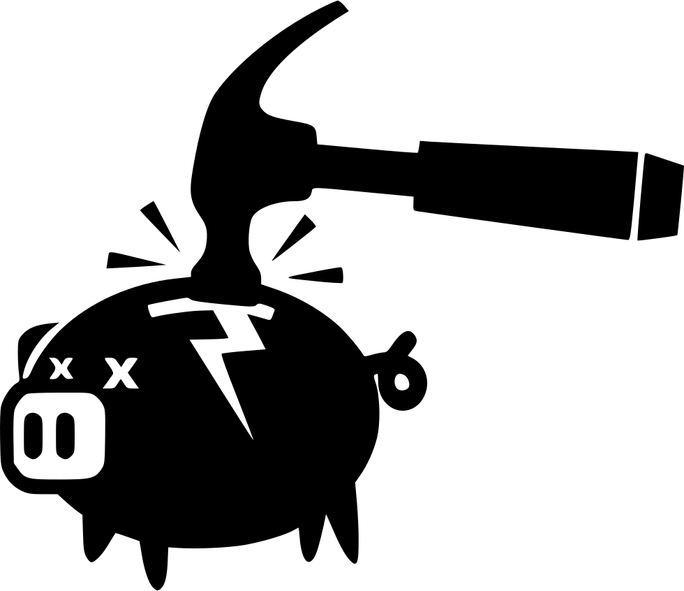 Piggy Bank Broken Hammer Comments - Broken Piggy Bank Icon (980x846)