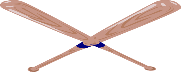Stick Baseball Free Download Clip Art Free Clip Art - Baseball Bats Crossed (600x239)