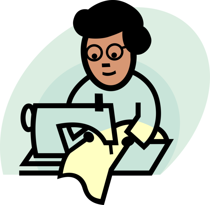 Vector Illustration Of Fashion And Garment Industry - Seamstress (719x700)