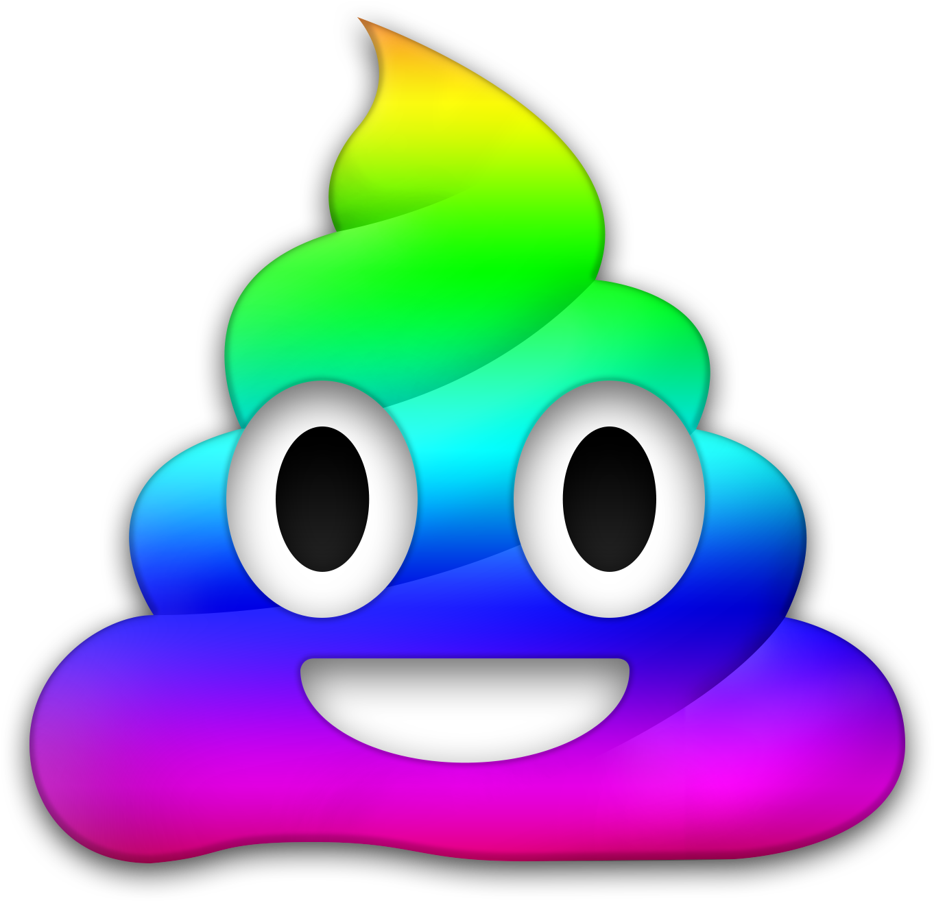 Emoji Clipart Free Download - Poop Emoji Rainbow (1600x1600)