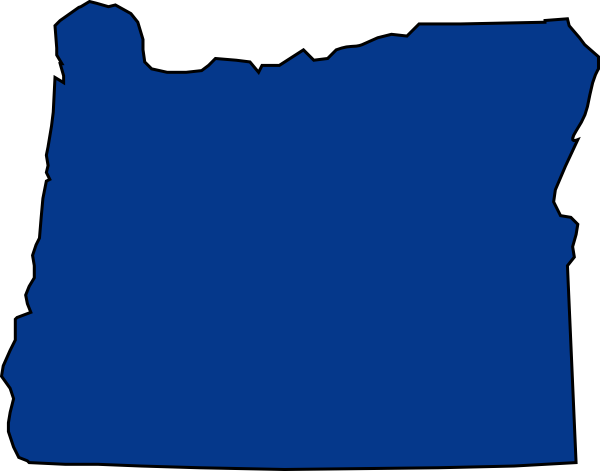 Esca Oregon Clip Art At Clker - Oregon State Outline Blue (600x471)