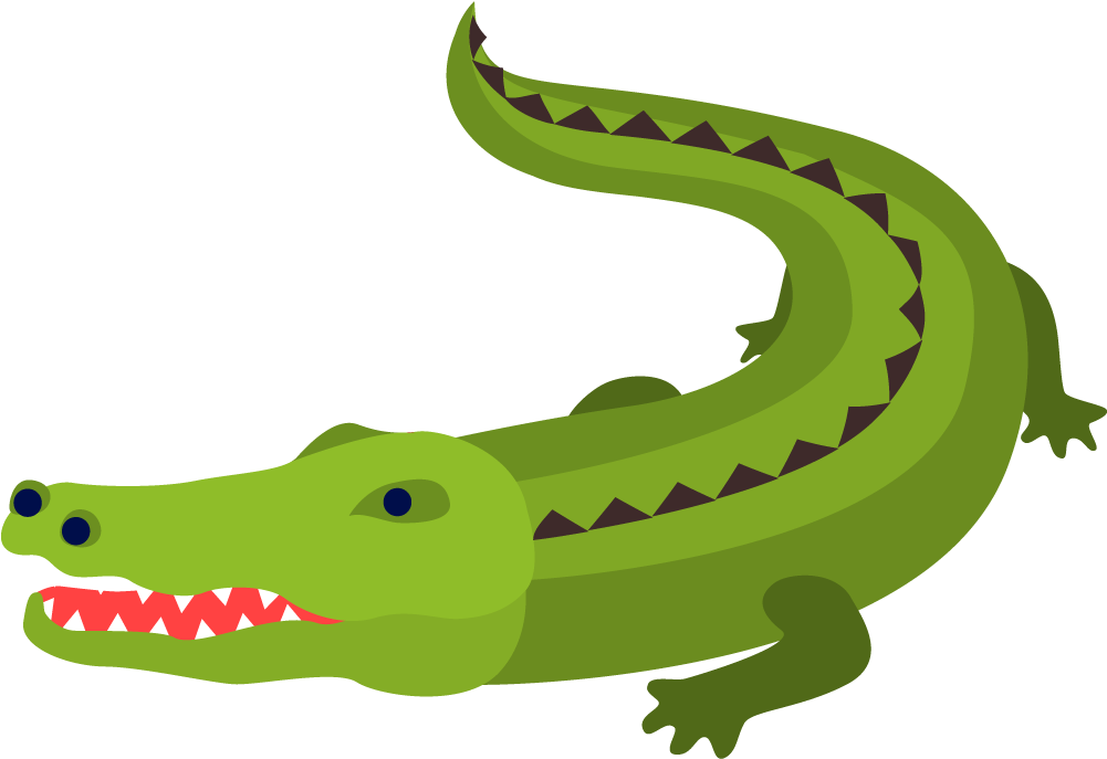 Crocodile Alligator Cartoon - American Crocodile (1000x1000)