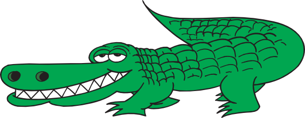 Cartoon Clipart Alligator - Crocodile Clipart (600x232)