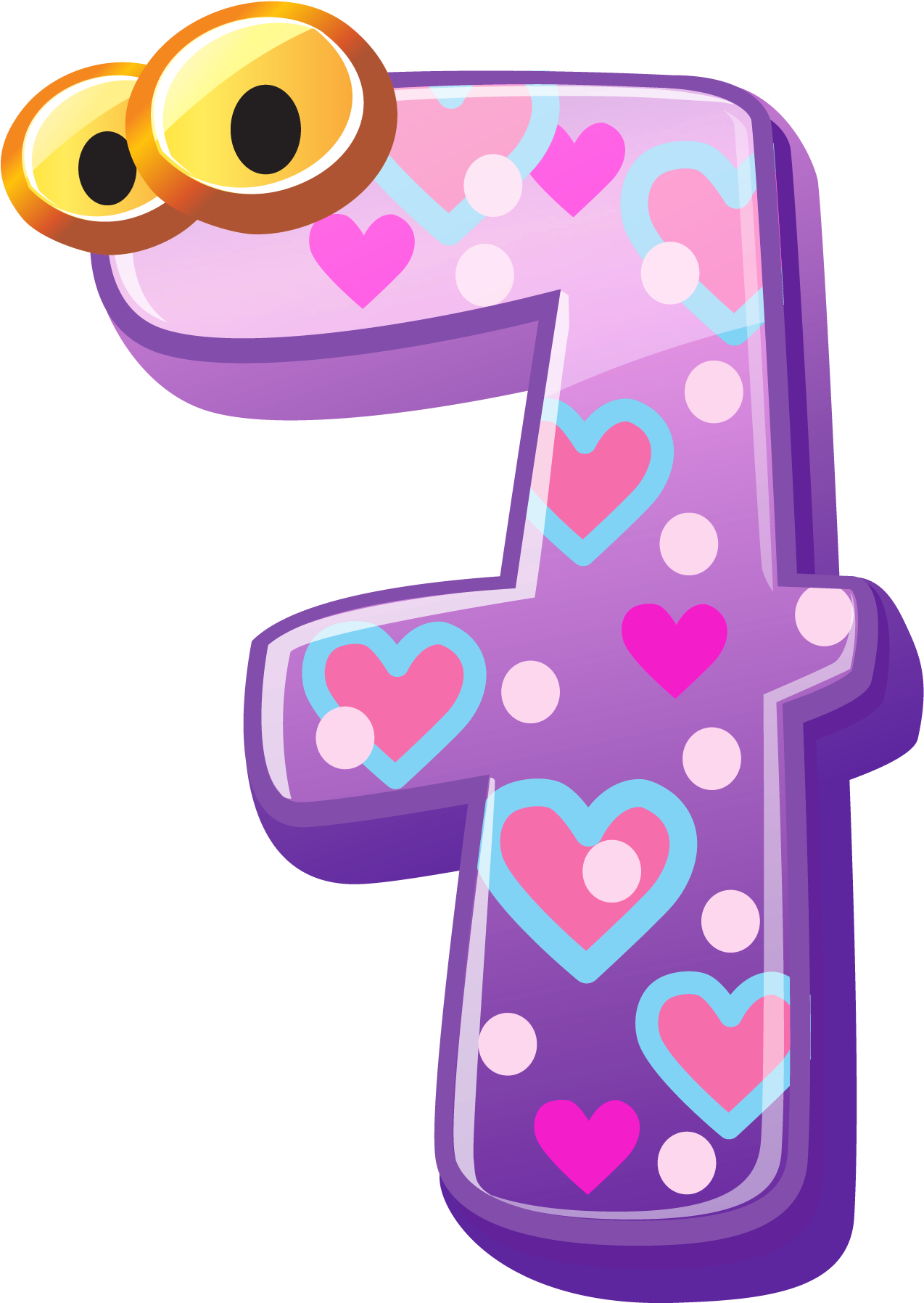 Individual Numbers Clipart - Cute Number 1 10 (1353x1900)