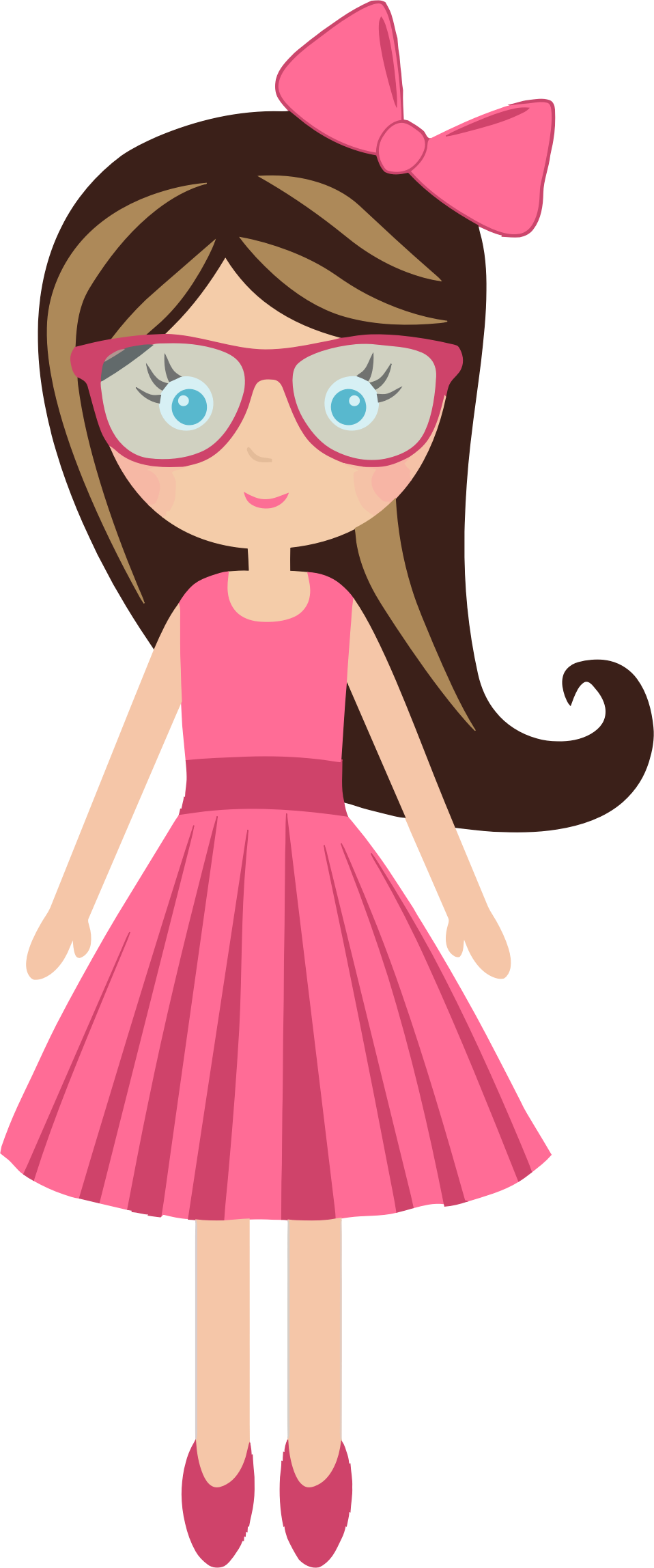 Big Image - Girl Cartoon Character Png (958x2296)