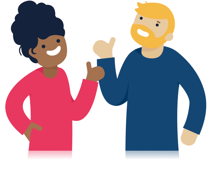 Illustration Of Two People Giving Each Other A Thumbs - Cartoon Two People High Fiving (672x672)
