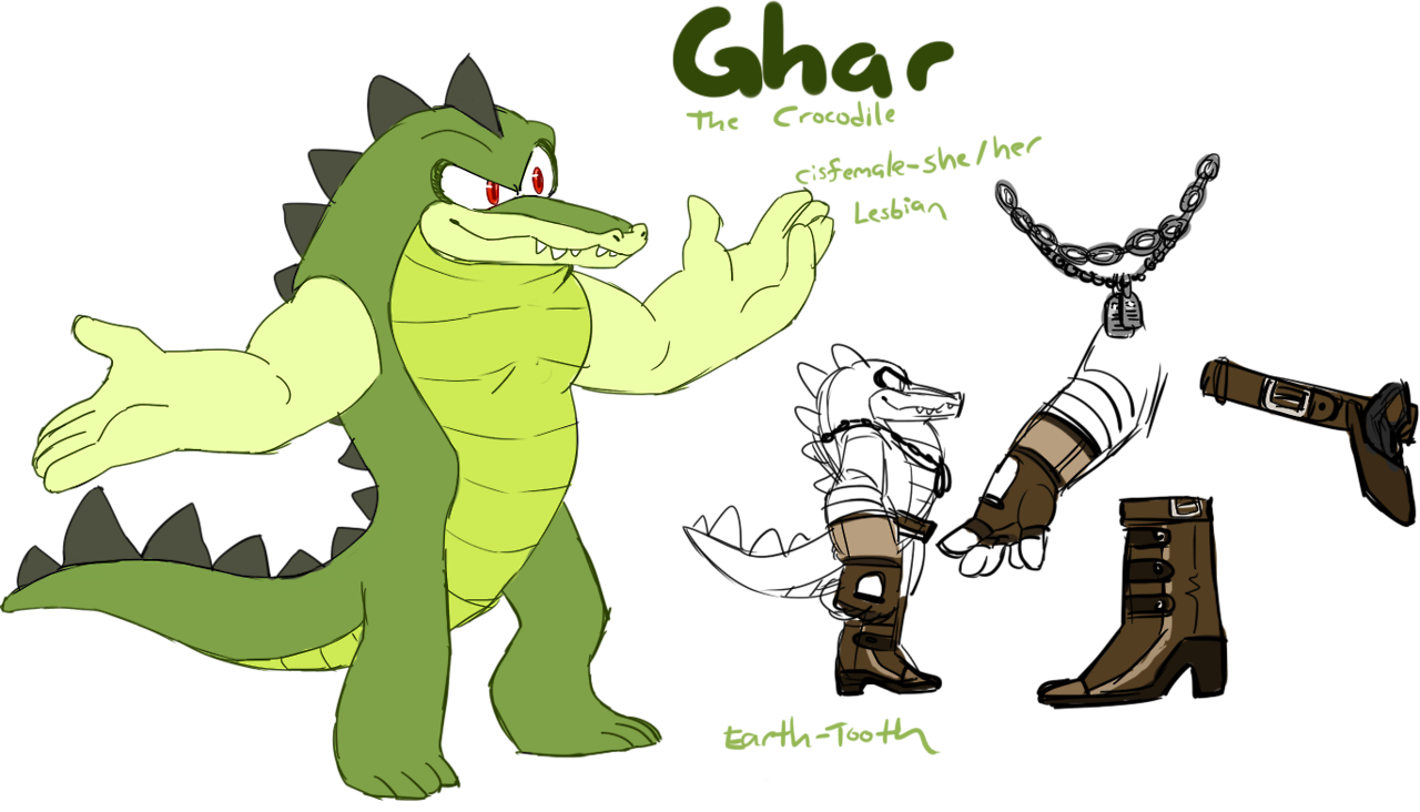 “ Ghar The Crocodile Shes A Lesbian I Made Her Purely - Mobian Alligator (1280x732)