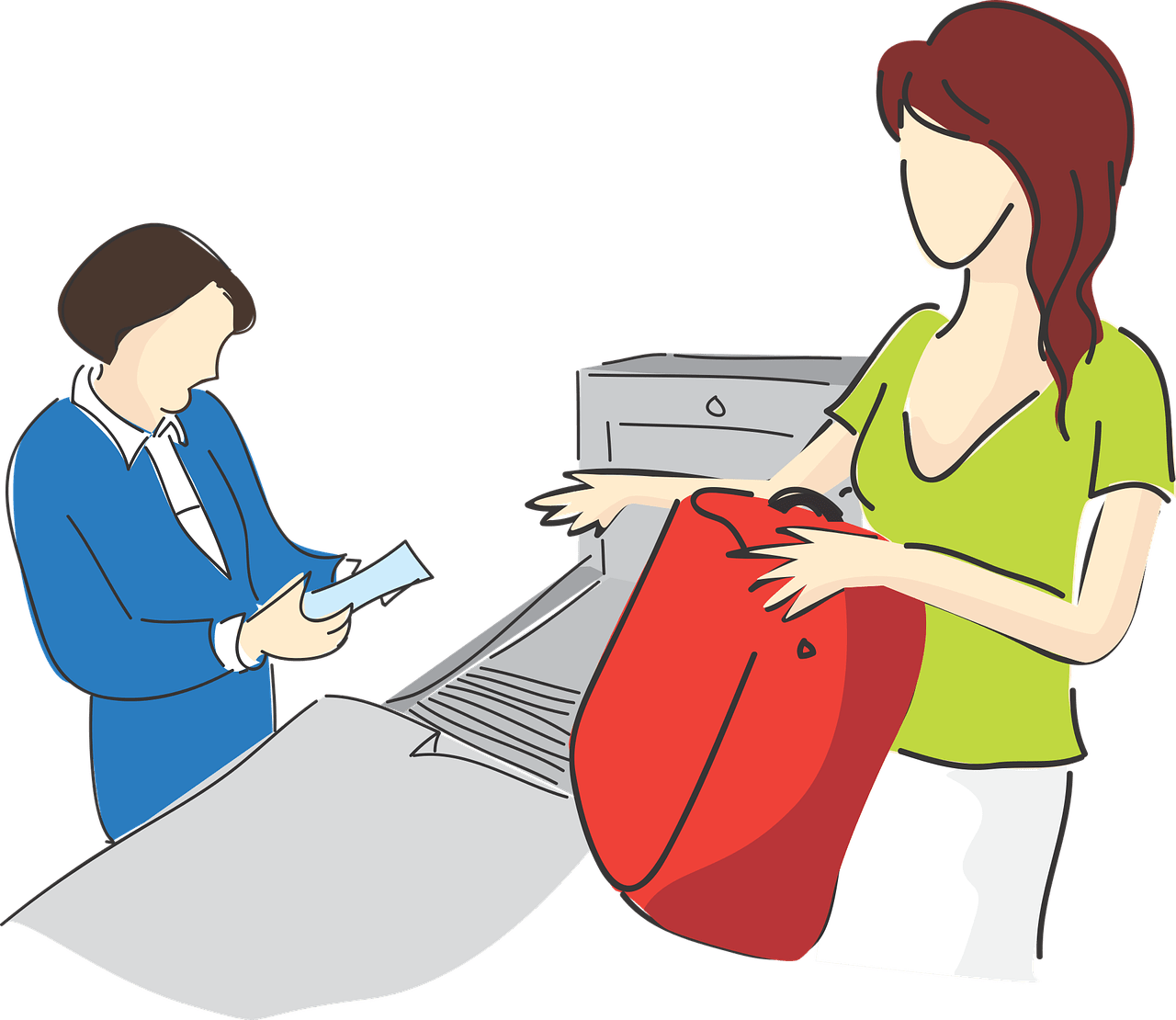 Remove These Before You Reach The Conveyor Belt - Airport Security Clipart Png (1280x1110)