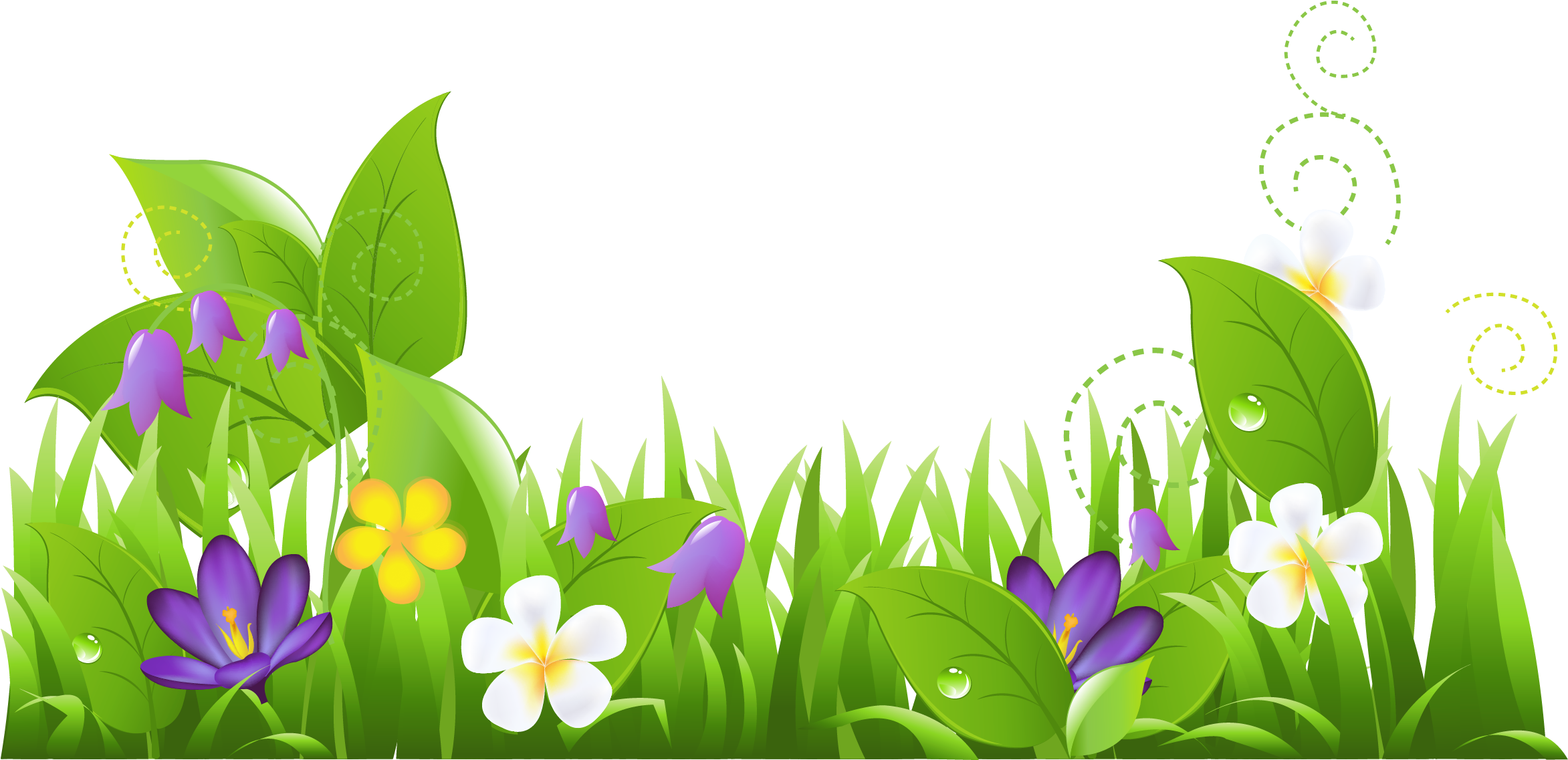 Grass - Flower Field Clip Art (2356x1231)