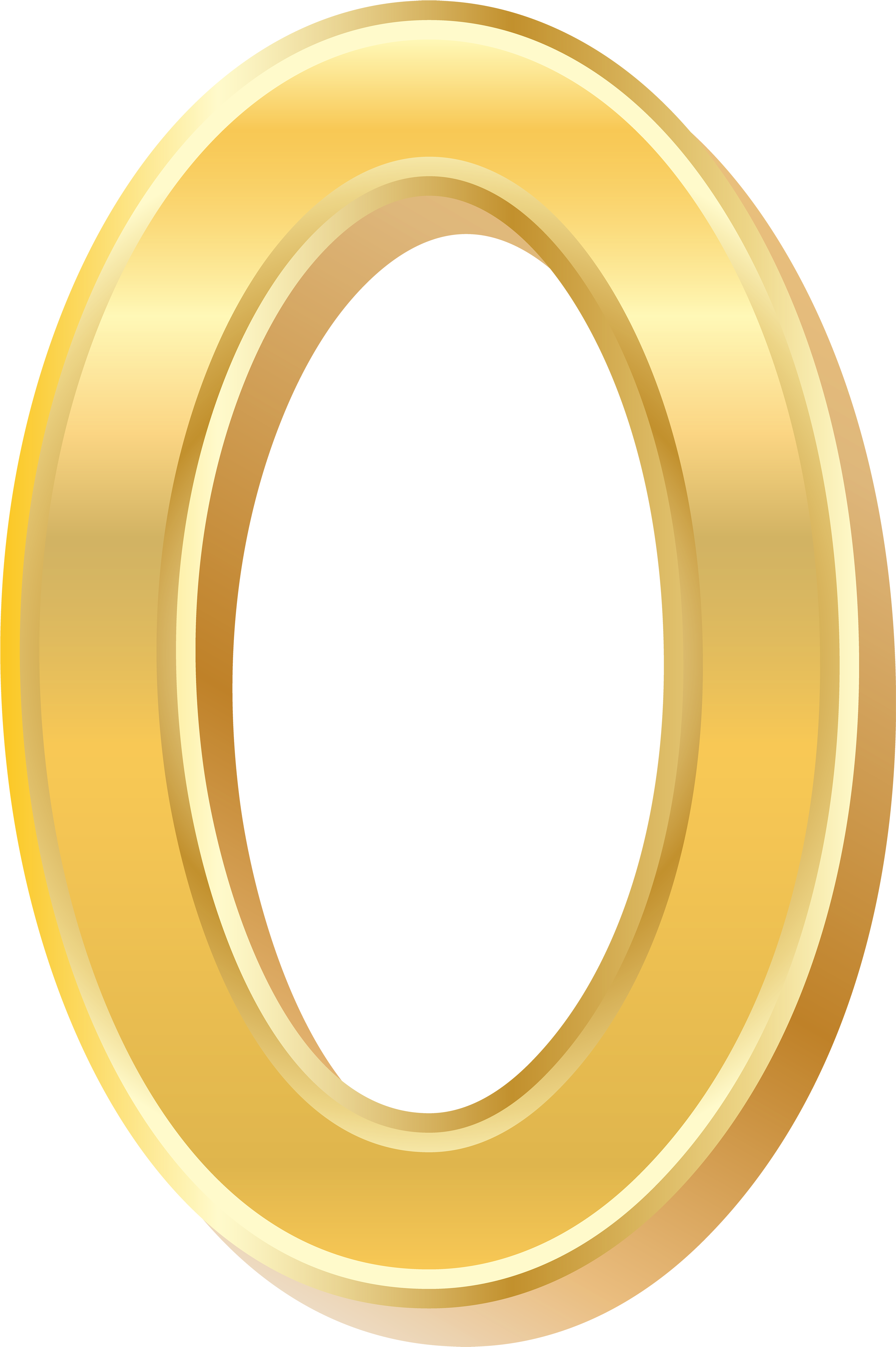 Gold Style Number Zero Png Clip Art Image - Circle (3327x5000)