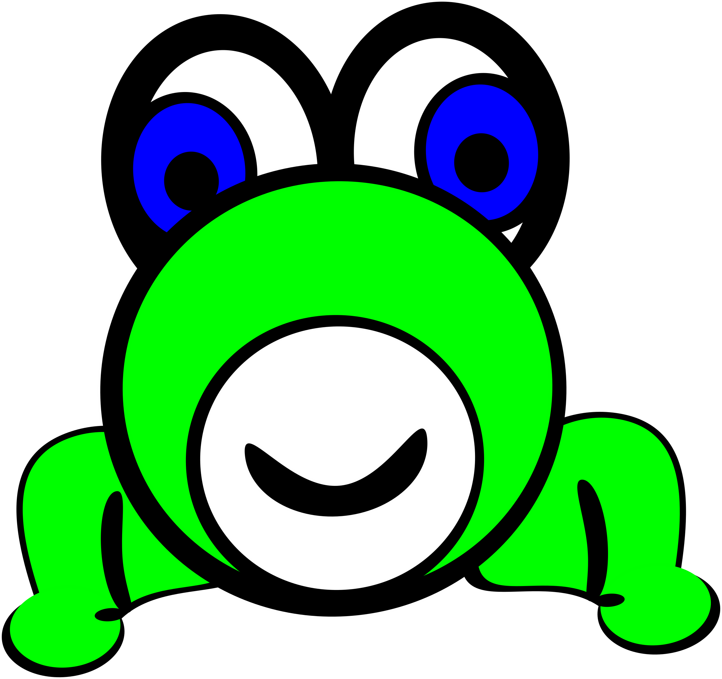 Image For Cobia Fish Animal Clip Art - Cartoon Frog Circle Face (2400x2257)