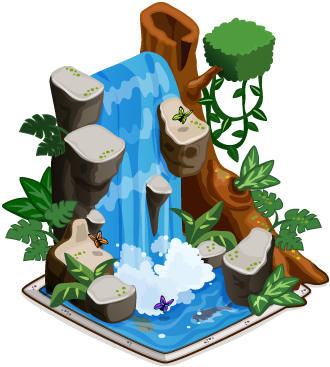 Paradise Waterfall - Waterfall Clipart Png (330x367)