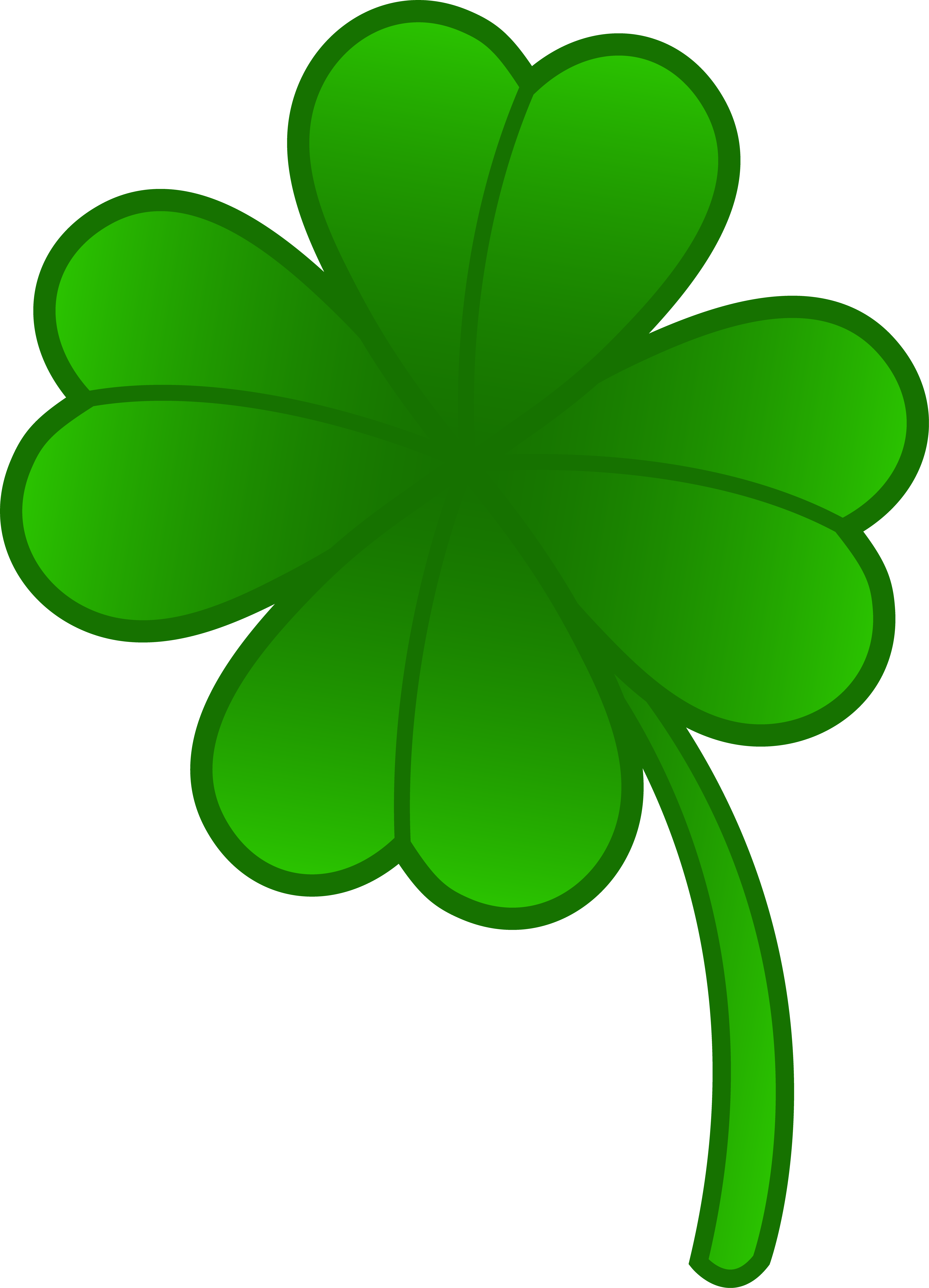 Excellent 4 Leaf Clover Picture Green Four Free Clip - St Patrick's Day Potluck (4865x6742)