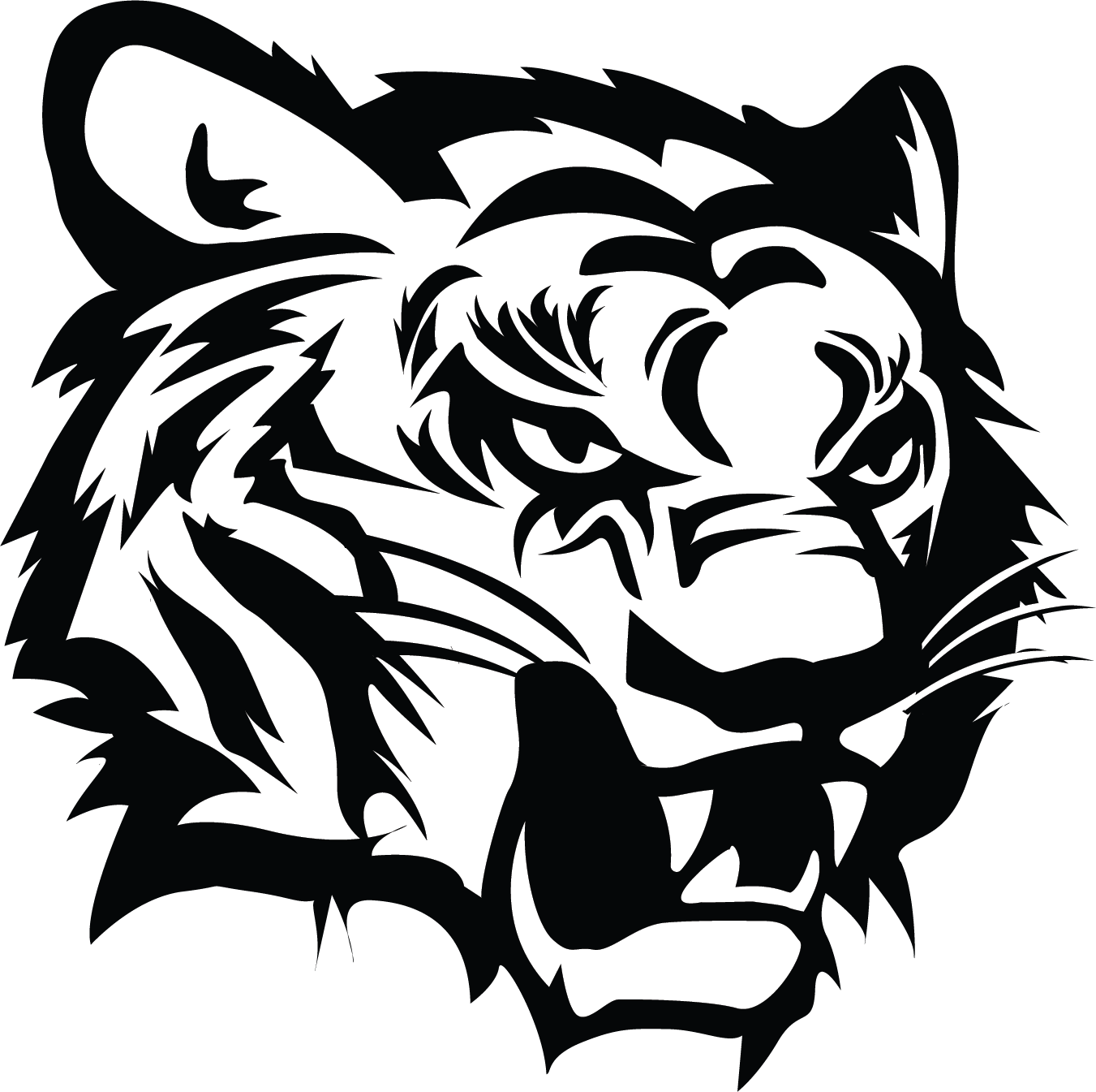 Tiger Logo - Black Tiger Logo Png (1351x1345)