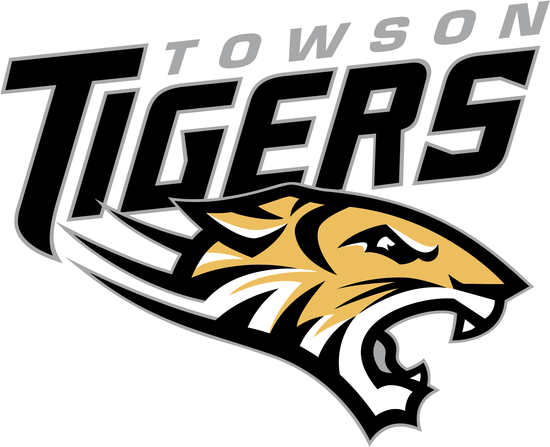 Towson Tigers Logo Logo Black And White - Towson University Go Tigers (2400x2400)