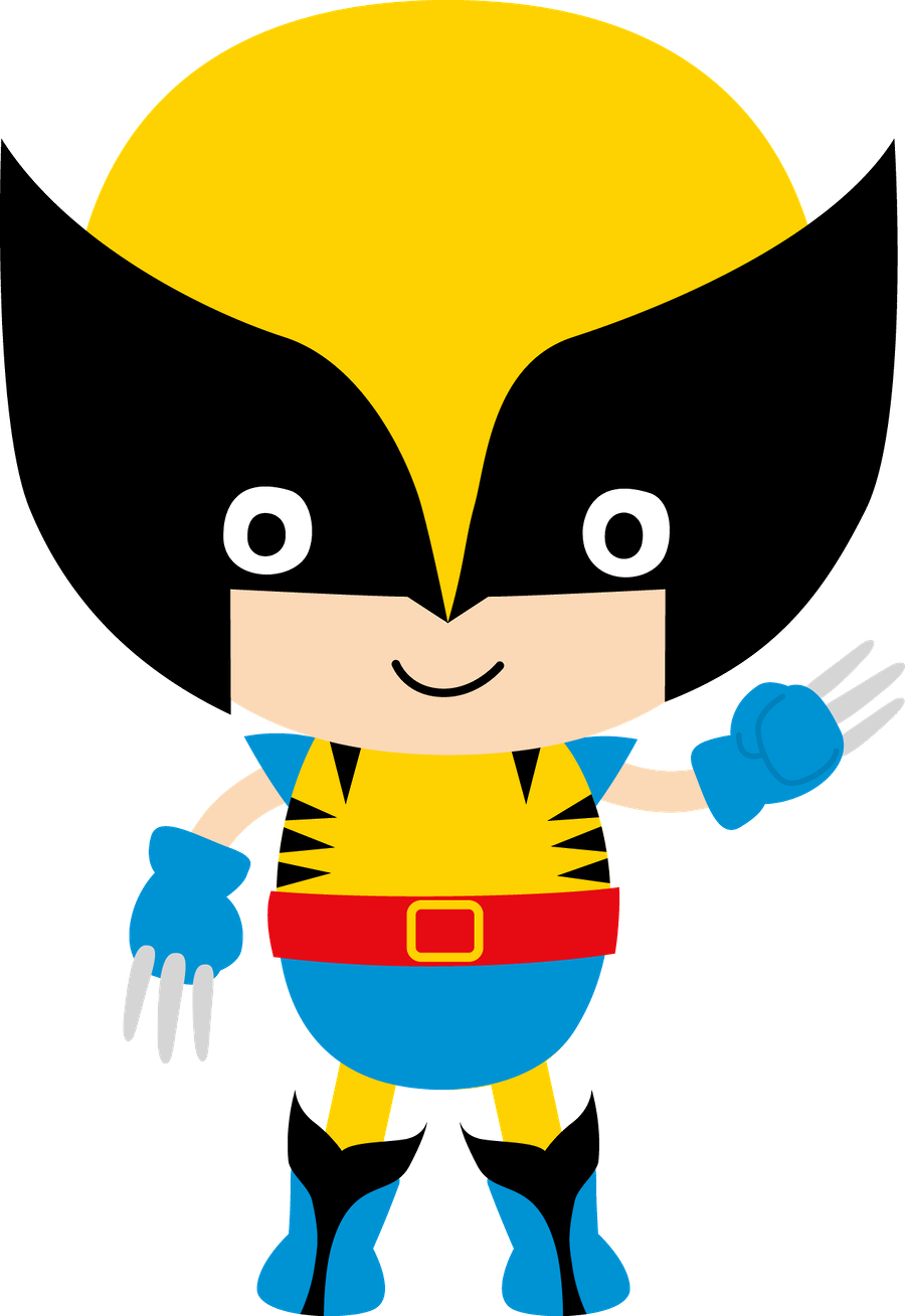 Wolverine Clipart Cute Cartoon - Superhero Clipart (900x1308)