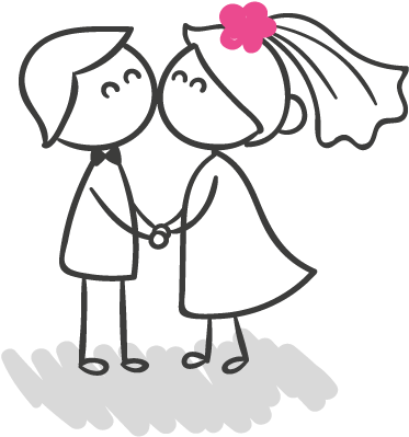 Wedding Corner - Boda En Blanco Y Negro Dibujo (400x400)