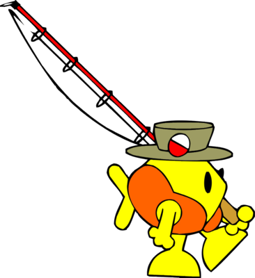 Unique Fishing Pole Clipart Image Pole On Shoulder - Fishing (366x400)