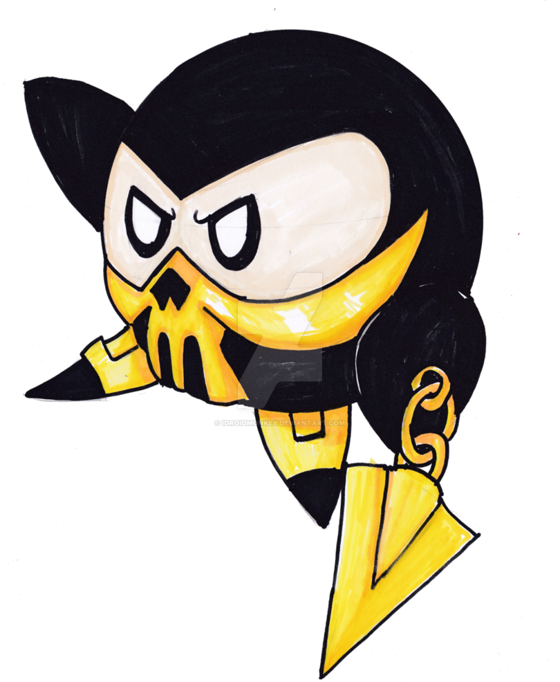 Kirby As Scorpion Speed Drawing Vid By Idroidmonkey - Cartoon (810x986)