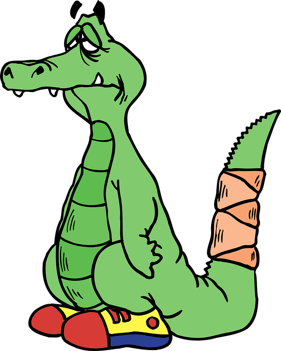 Alligator Clipart Comic - Sad Alligator Clipart (575x720)