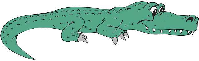 View, Happy, Cartoon, Side, Smile, Alligator - Alligator Clip Art (640x320)