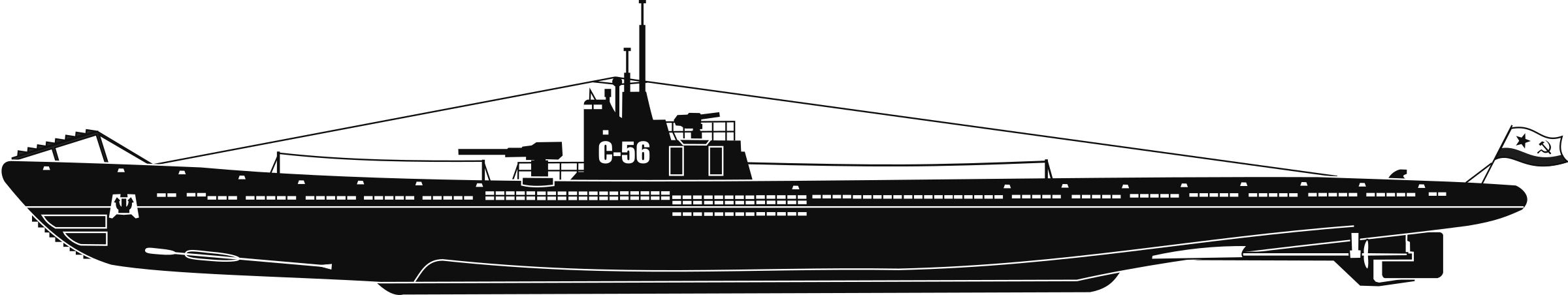 Submarine S-56 - Portable Network Graphics (2400x452)