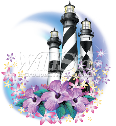 3 Lighthouse With Flowers - Square Car Magnet 3 X Inch Hummingbird (459x499)