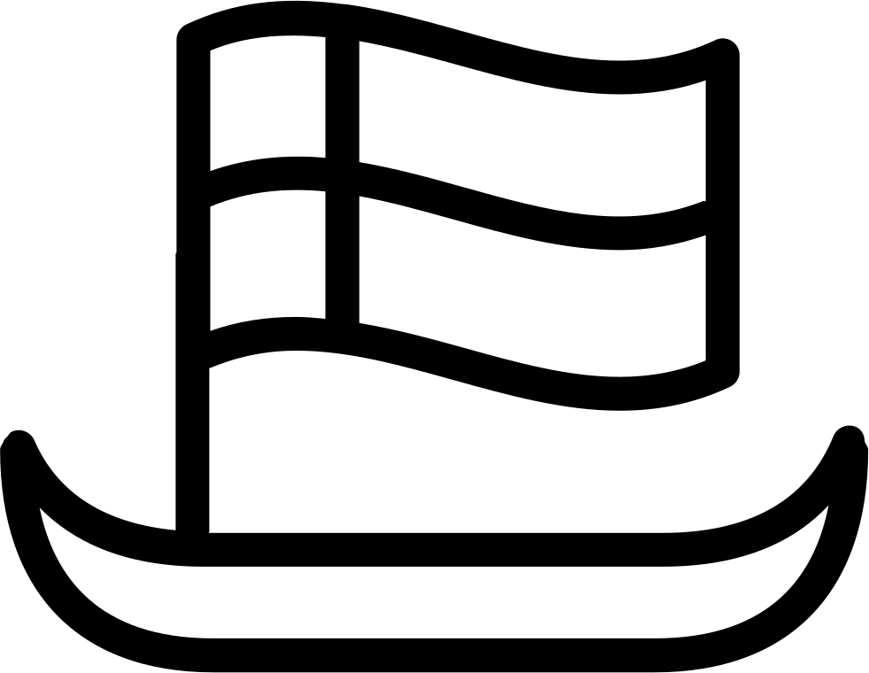 Boat With Flag Outline Svg Png Icon Free Download - Icon (981x760)