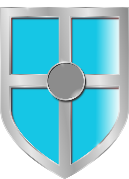 Turquoise Shield Clip Art - Gold Shield (432x597)