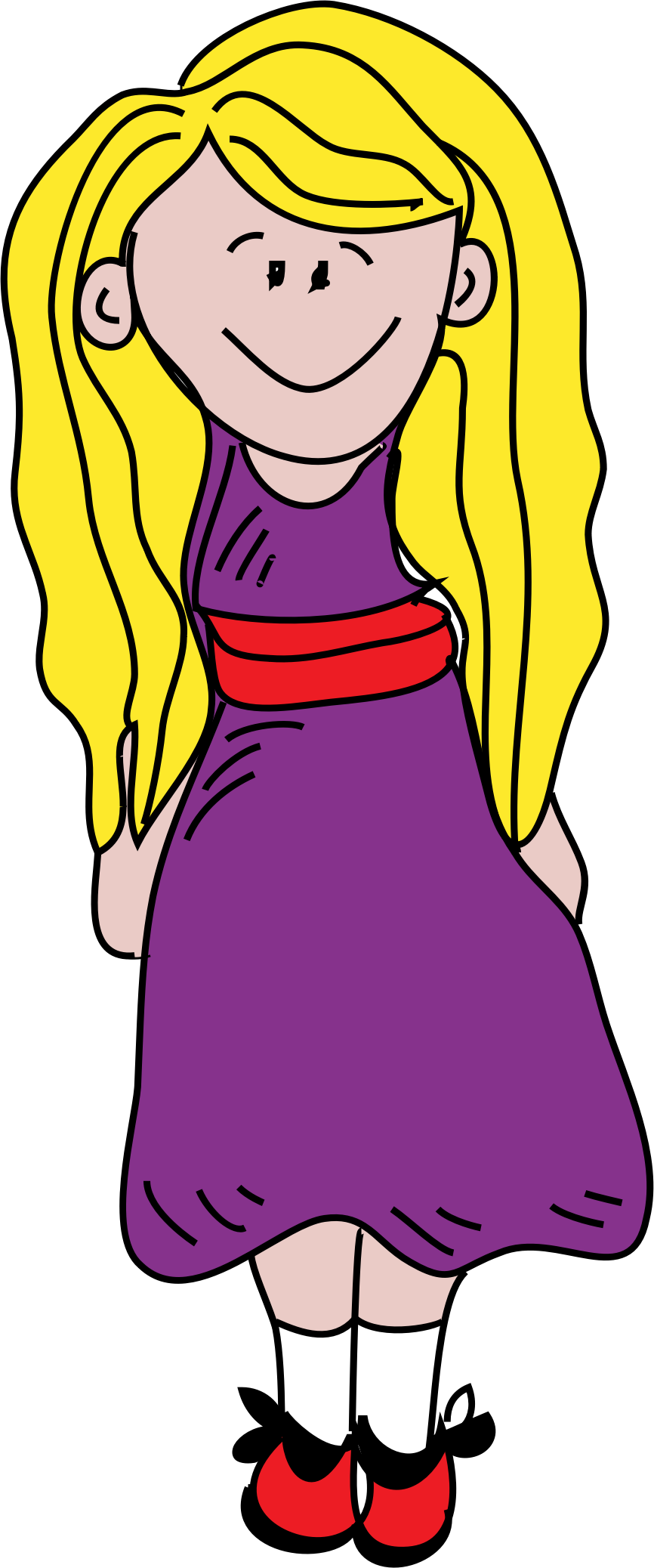 Girl - Blonde Girl Clipart (866x2075)