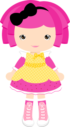 Cute Clipart, Lalaloopsy Party, Girl Cartoon, Girl - Pink Doll Clipart (286x516)