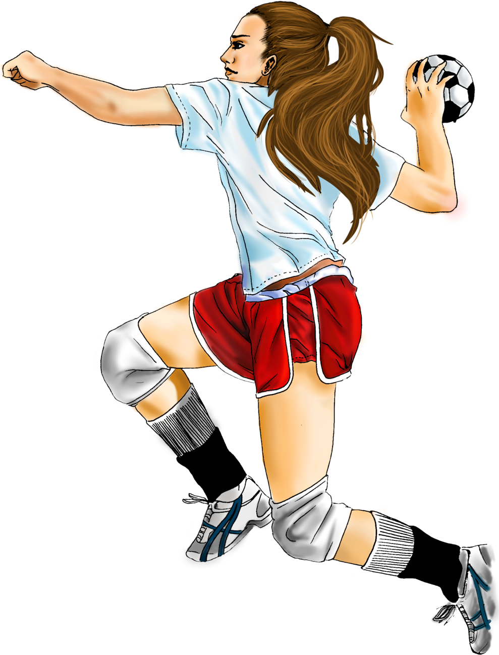 Handball Girl By Niina8d On Deviantart - Handball Png (1024x1384)