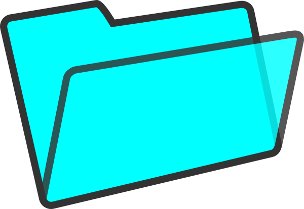 Light Blue Folder Clip Art - Teal Folder Clipart (600x414)