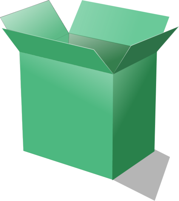 Cardboard Box Open Cardboard Vector Clip Art - Large Colored Cardboard Boxes (600x673)