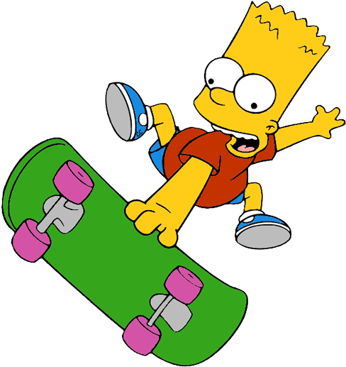 Simpson Clip Art - Bart Simpson Skate Png (493x529)