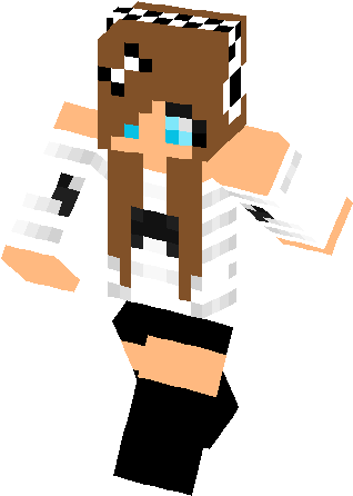 Mustache Girl With Bow Skin - Minecraft Girl Bow Skin (317x453)