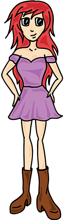 Girl Carton - Clip Art (640x1280)