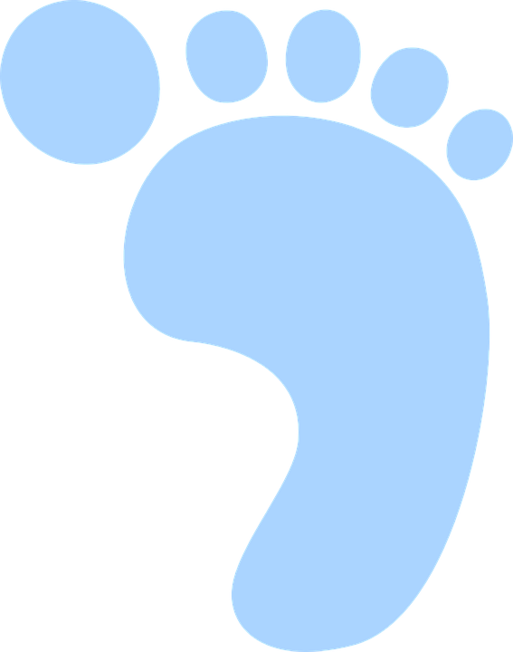 Footprint Clipart Barefoot - Pezinho De Bebe Png (567x720)